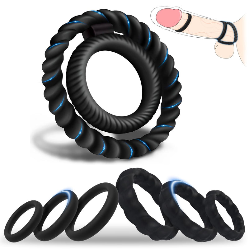 Cock Penis Ring Set Sex Toys For Men With 7 Different Sizes Adult Toys For Erection Enhancing, Long Lasting Stronger Strechy Cock And Ball Ring Sexual Ring Adult Toys For Couples Pleasure