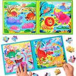 Magnetic Puzzles For Kids Ages 3-5, Two-Book Set, Dinosaur Animal Jigsaw Puzzle Magnet Books Travel Games Montessori Preschool Learning Activities Toddler Toys For 3 4 5 6 Year Old Boys Girls