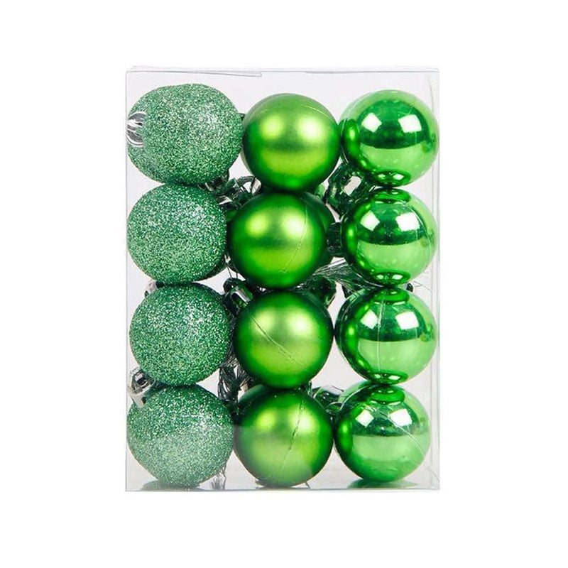 24 Pieces 1.18"/3Cm Shatterproof Christmas Ball Ornaments Packed In Plastic Ba