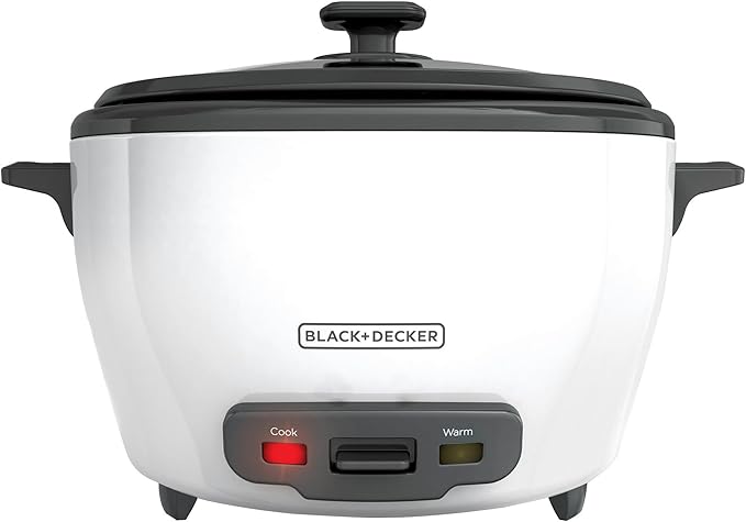 6-Cup Rice Cooker,3-cup Uncooked Rice, Steaming Basket, Removable Non-Stick Bowl, One Touch