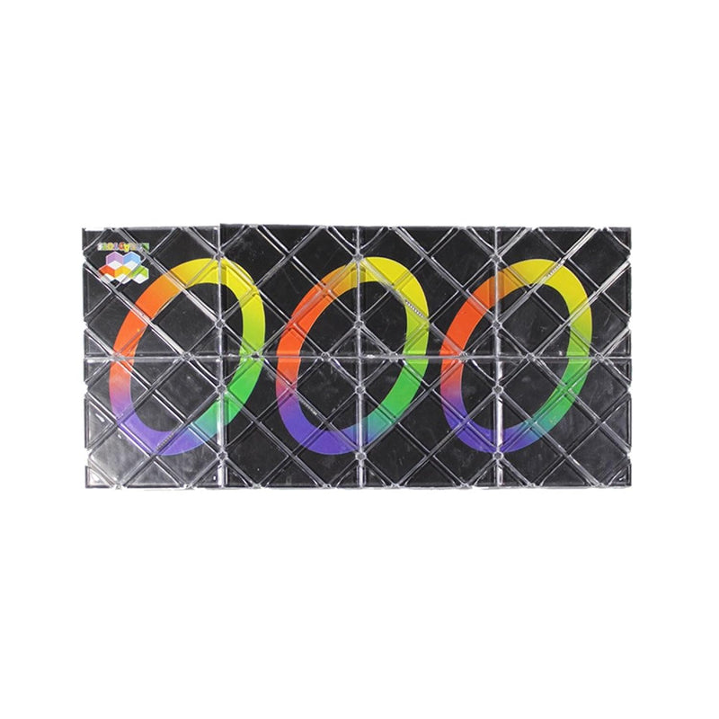 Mozhi Lingao 8 Panels 3 Rings Magic Folding Puzzle Cube Twisty Black
