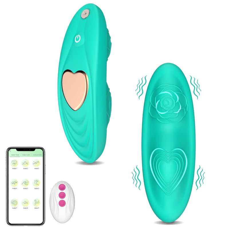 Adult Sex Toys For Women Or Couples Vibrator, Dual 9+9 Vibration Modes Independent Control By App Or Remote, Mini Butterfly Vibrators Sex Toy (Mint)