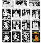 Halloween Coloring Posters DIY Crafts Bulk Pack of 30 Pieces