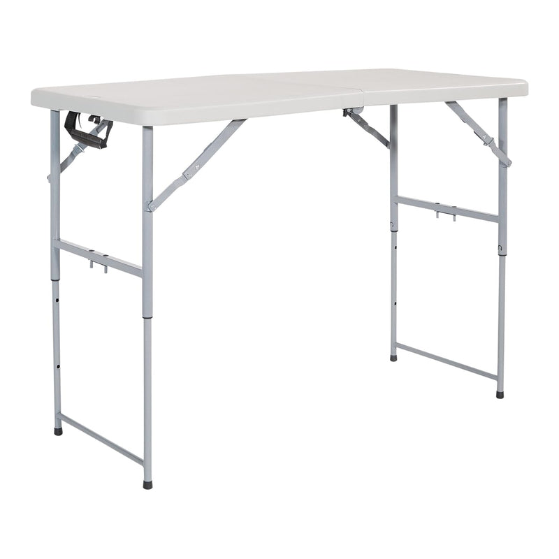 Resin Multipurpose Rectangle Table, 4-Feet Long, Height Adjustable, Center Fol