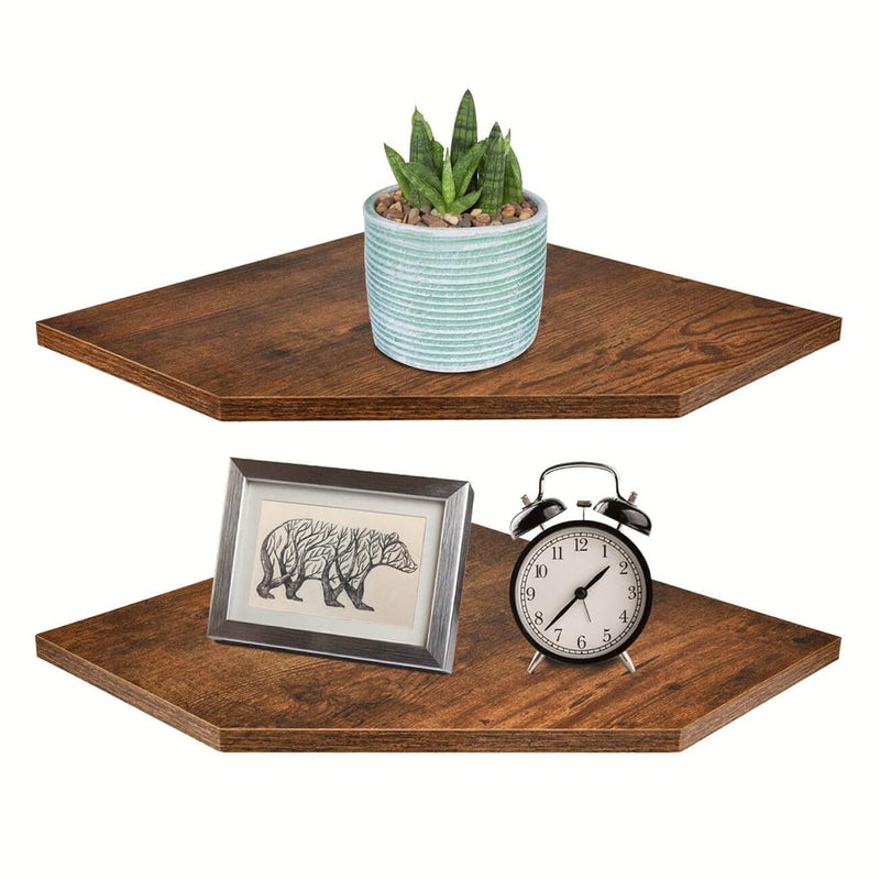 Corner Shelf Wall Mount, Set Of 2 Floating Corner Shelf Organizer For Tv Acces