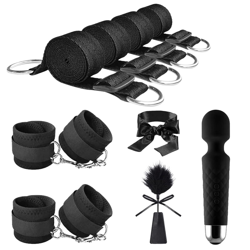 Bdsm Bondage Couples Sex Toys Kit, Thrusting Vibrator And Strict Bed Restraint Set, Adult Sex Toys Bondage Gear & Accessories For Couples Game