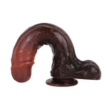 Dark Brown Realistic Squirting Dildo Adult Sex Toys With Strong Suction Cup For Hands-Free, 9.44 Inch Soft Dildo With Balls For Women G-Spot