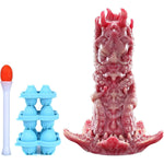Kohana 7 Inch Ovipositor Dildo Fantasy Hollow Tentacle Design Adult Toy, Medium Firm Platinum Silicone Dildo For Men Women, Anal & Vaginal Use, Creature Fantasy Monster Toy