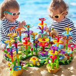 138 Pcs Flower Garden Building Toys For Girls Toys, Educational Stem Toy And Preschool Garden Play Set For Toddlers 3 4 5 6 7 8 Year Old Kids Boys Girls, Flower Stacking Toys For Kids Age 3-6