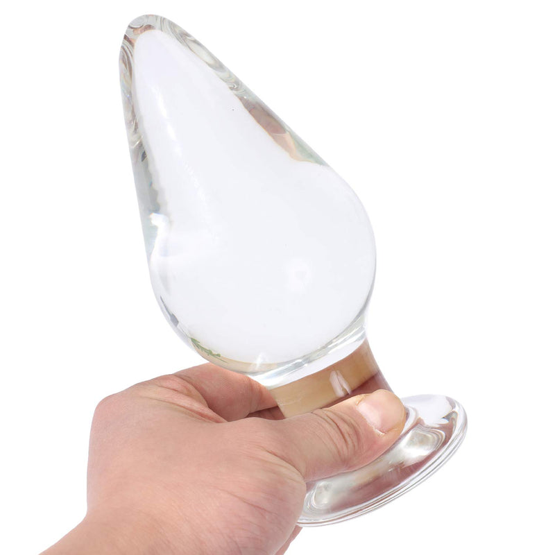 Huge Head Glass Butt Plug Crystal Anal Plug Bum Plug Bomb Plug Anal Trainer Anal Expander Training Sex Toy (L)