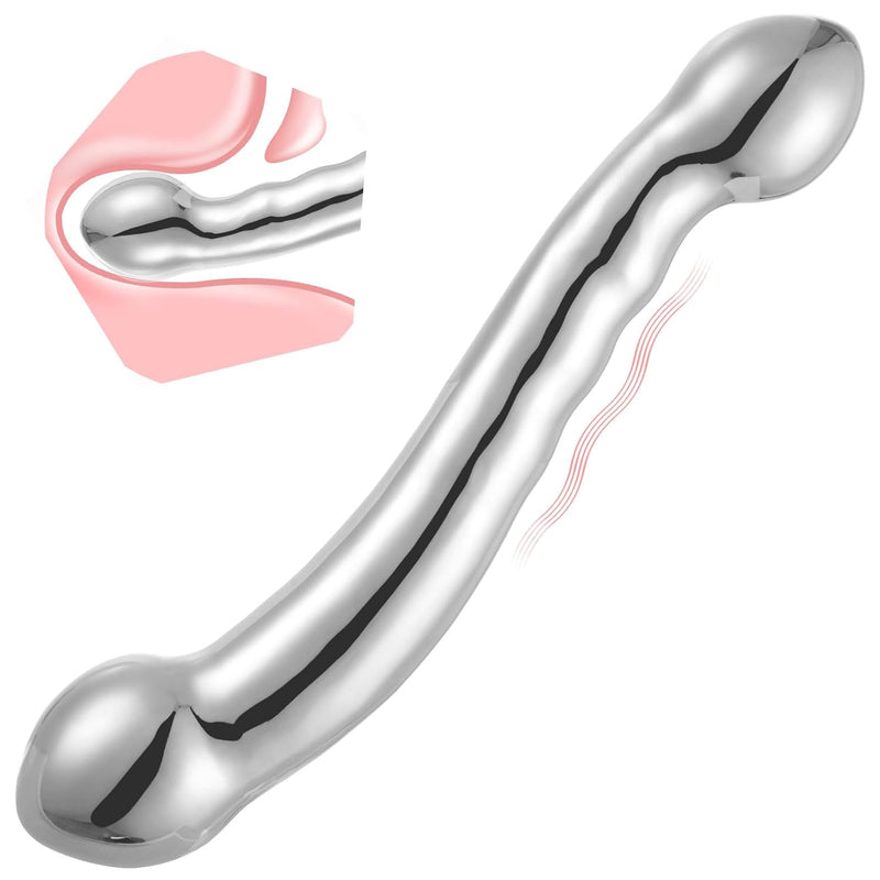 Double Ended Dildo Sex Toys, Metal Dildo, G-Spot Massage Dildo, Stainless Steel Prostate Massage, Anal Wand For Adult Sex Game
