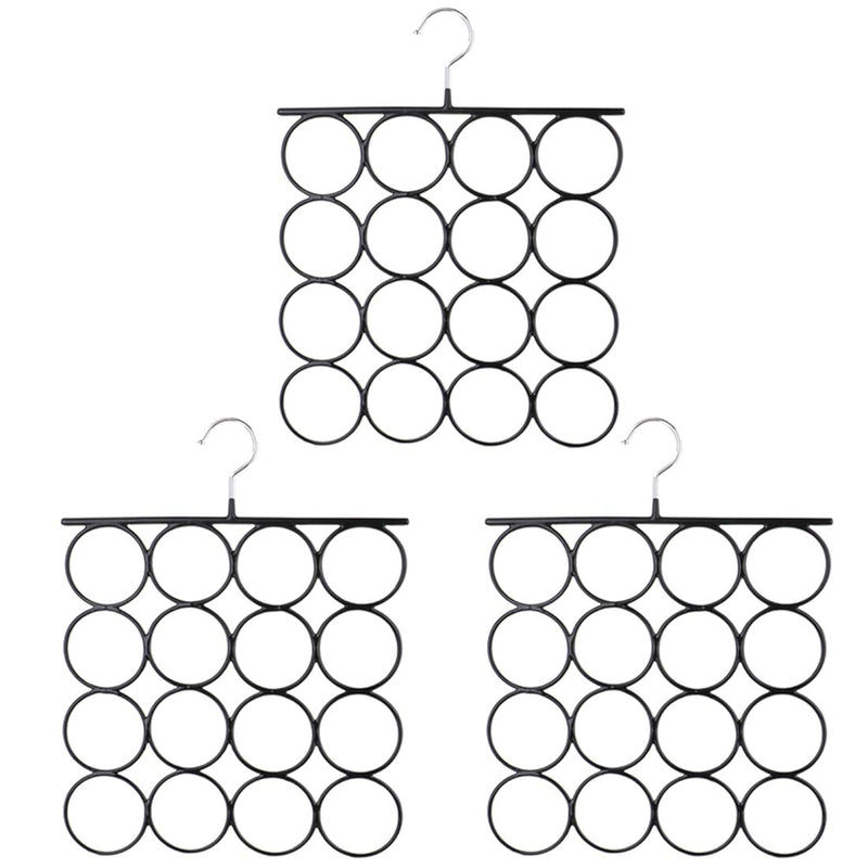 3 Pack Total 48 Rings Steel Non-Slip Tie Hanger Scarf Hangers Scarf Organizer Sc