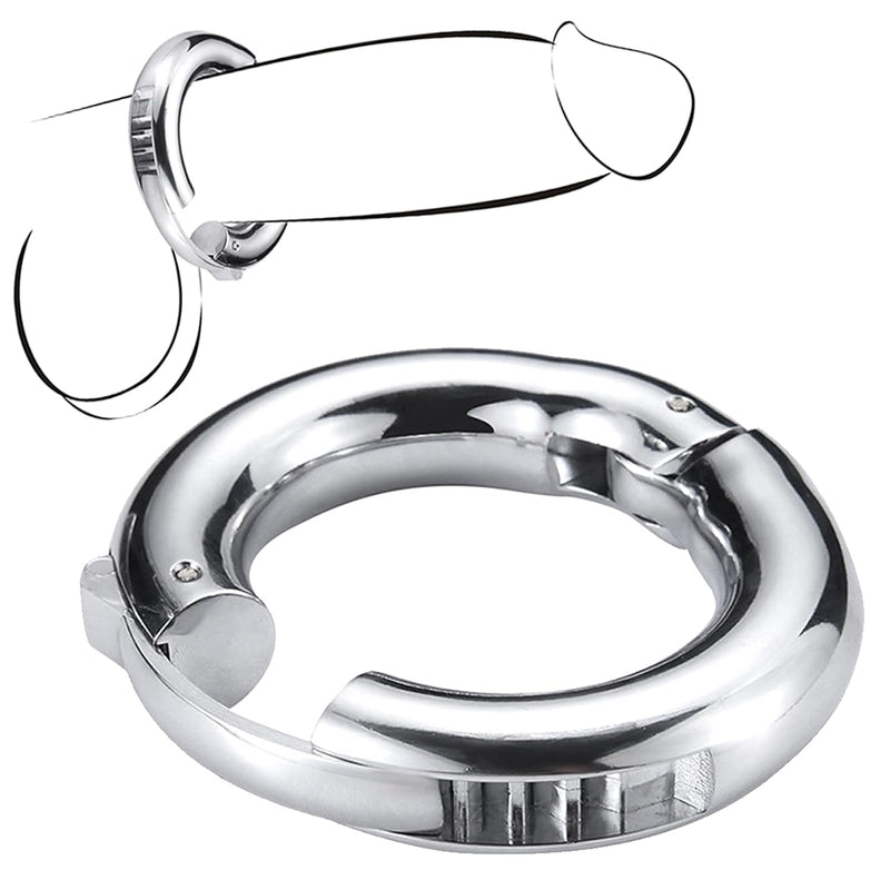 Pennis Weight Stainless Steel Cock Ring Metal Penis Ring Adjustable Anillos Para El Pene Erectile Dysfunction Rings Penis Weights Stretcher For Erection Enhancing Adult Sex Toys For Men Gay Couples