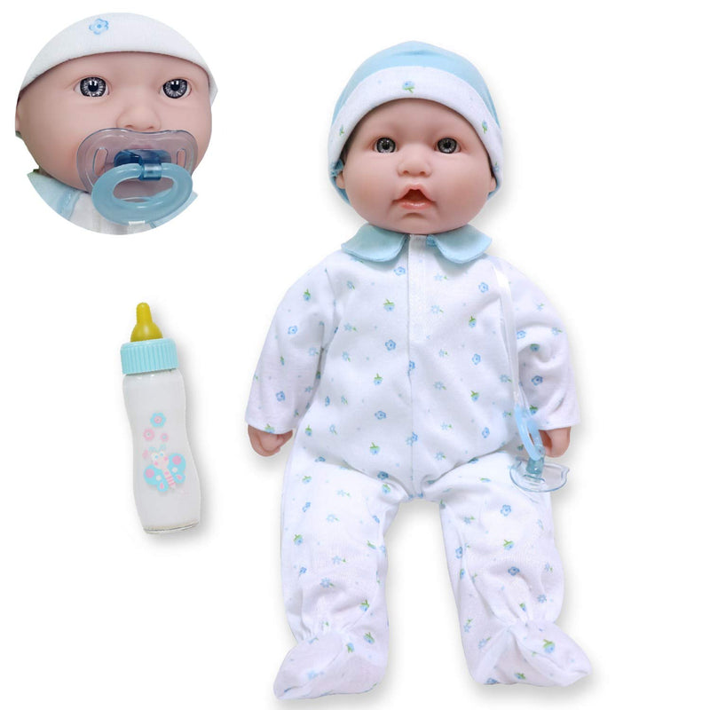 , La Baby 16 Inch Blue Washable Soft Body Boy Baby Doll With Accessories Fo