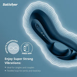 Epic Duo Cock Ring With App Control - Vibrating Penis And Testicle Ring For Longer, Stronger Erections, Erection Enhancing Penis Ring, Vibration - Compatible With App, Waterproof