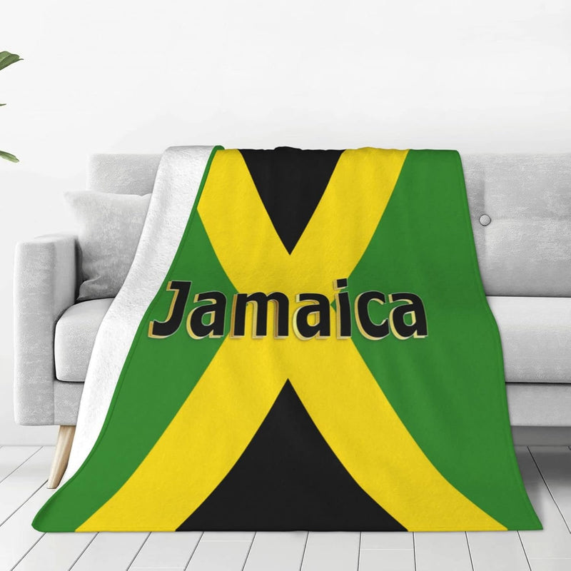 Retro Jamaican Kingdom Flag Throw Blanket Fleece Blanket Soft Cozy Warm Jamaic