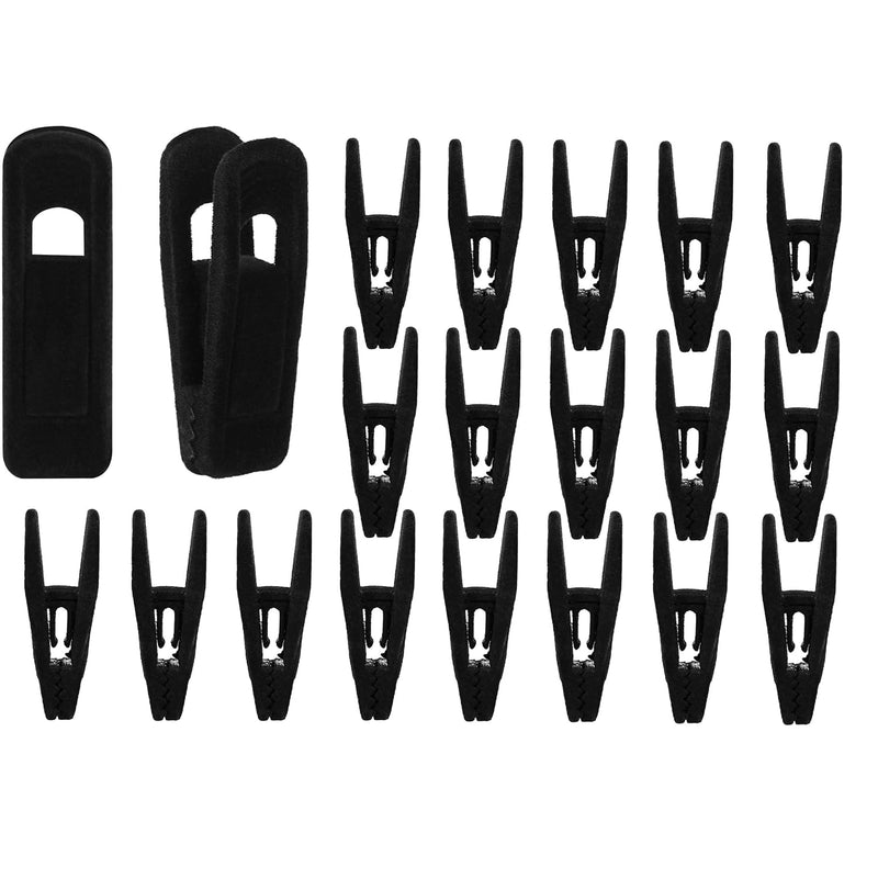 Velvet Hangers Clips Strong Finger Clips Perfect For Thin Velvet Hangers (Black,
