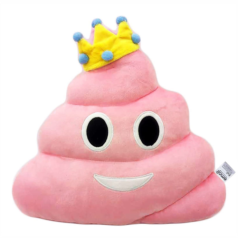 Emoji Crown Poo Face Emoticon Cushion Stuffed Plush Soft Pillow, Official C