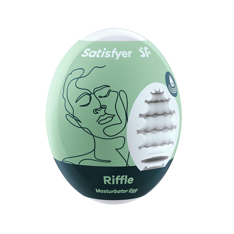 Masturbator Egg - Stroker For Male Masturbation, Portable Pleasure Sleeve, Super-Stretchy, No Lubricant Required, Disposable, Single-Use (Riffle)