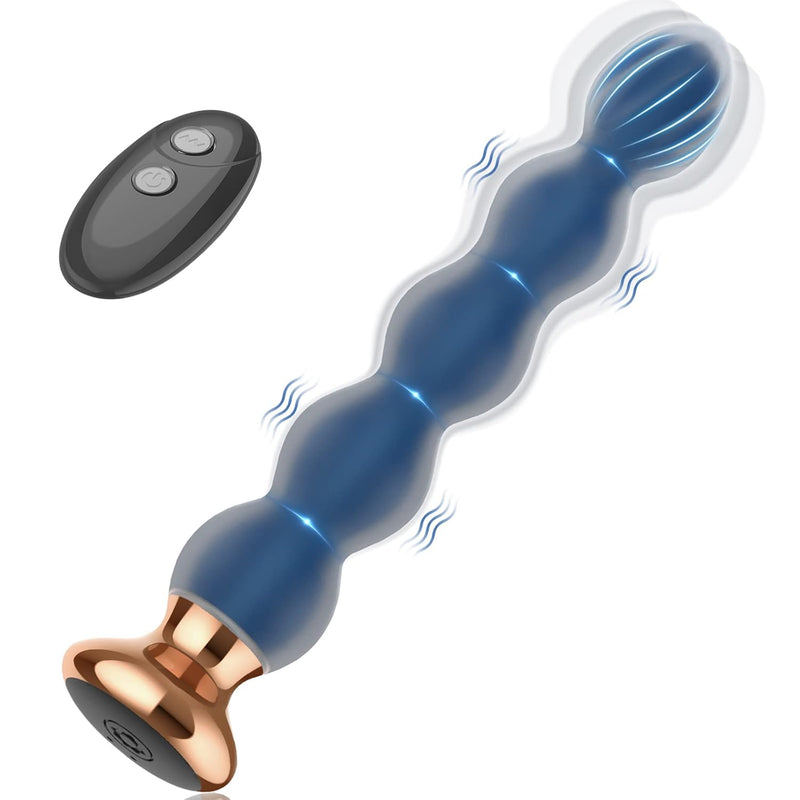 Vibrating Anal Beads Sex Toys Anal Plug Vibrator For Men And Women, 10 Vibration Modes Prostate Massager Remote Control Butt Plug Graduated Design Bullet G Spot Stimulor Soft Silicone Adult Toy