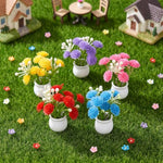 10Pcs Miniature Flowers, 1:12 Scale Mini Artificial Potted Plants, Multicolor, Plastic, 30g, 10 PCS