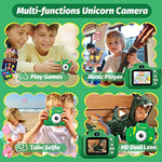 Upgrade Dinosaur Kids Camera, Christmas Birthday Gifts For Girls Boys 3-12, 1080P Hd Selfie Digital Video Camera For Toddlers, Cute Portable Little Girls Boys Gifts Toys For 3 4 5 6 7 8 9 Years Old