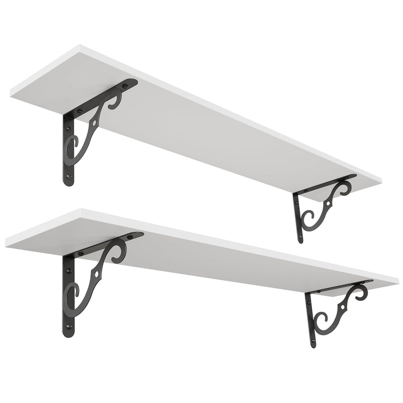 Long Wall Shelves, 39.4 Inch Large Floating Shelves For Home Decor Set Of 2, W