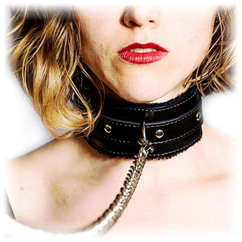 Bdsm Collar Leather Choker With Chain Leash Necklace For Women Men | Emo Gothic Clothing | Sexy Adult Locking Sex Toys