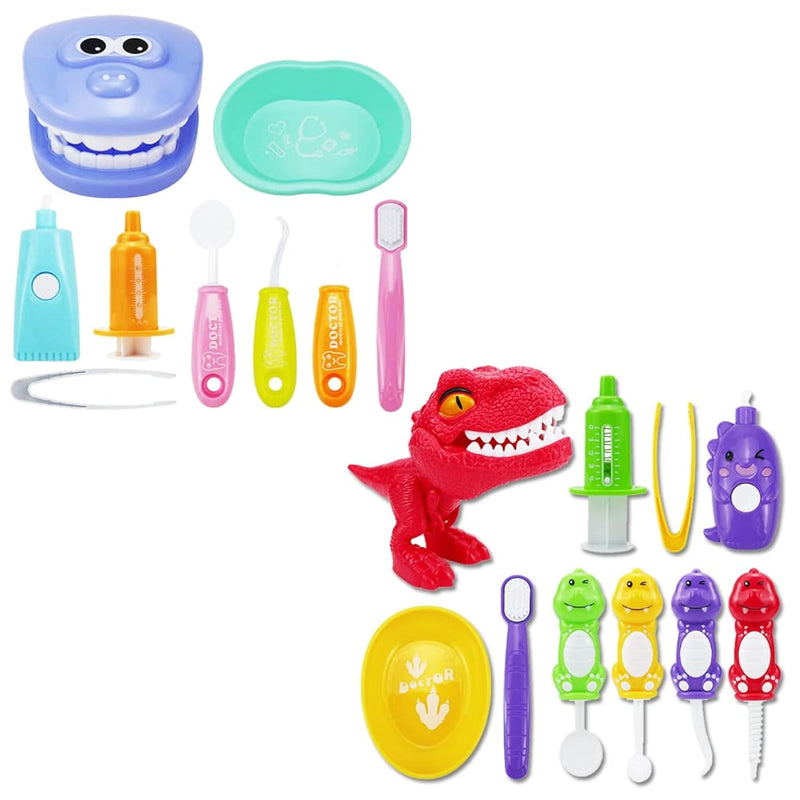 Bundle 19Pcs = 9Pcs Plastic Simulation Dentist Play Set ?Mixed Colors? + 10Pcs