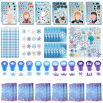 122 Pcs Snowflake Party Favor Set with Goodie Bags, Stickers & Make-a-Face Crafts