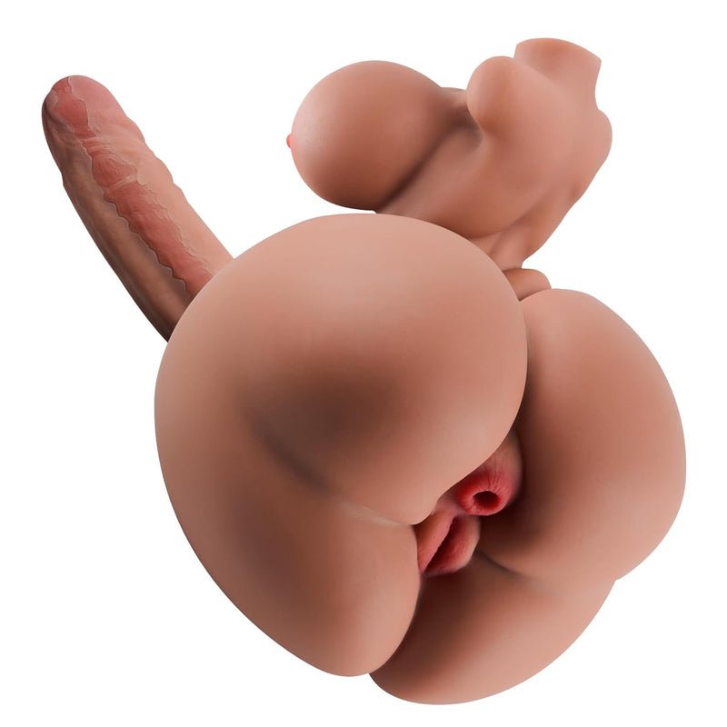 3 In 1 Shemale Sex Doll Trans Sex Toy With Penetrable Dildo And Pussy Ass, Futa Sex Doll Torso Male Masturbator With Boobs, 3 Channels Male Sex Toys For Men Sex