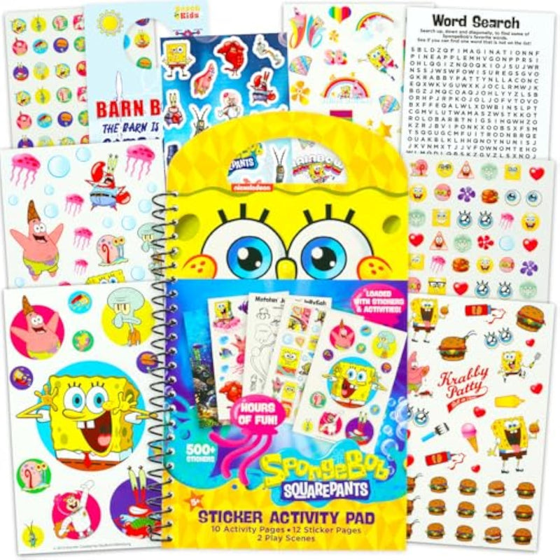 SpongeBob Sticker Activity Book Set with 500 Stickers, Coloring Pages & Games