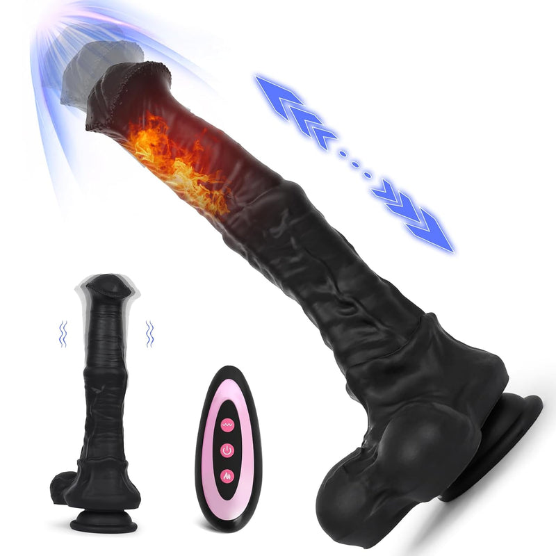 Thrusting Horse Dildo Vibrator Monster Big Animal Monster Dragon Anal Dildo With 7 Mode Thrust & 9 Mode Vibrations, Fantasy Long Suction Cup U & G-Spot Adult Sex Toys & Games Dildos
