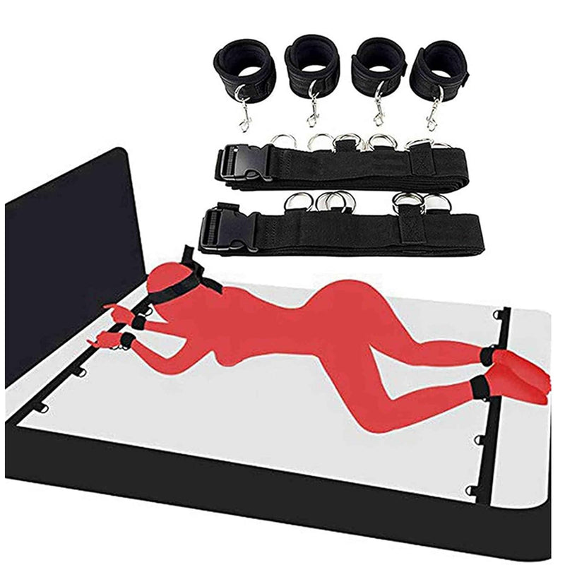 Bed Bonage Kits Queen Bed Restrains For Ankles And Wrist King Size Bed Bondaged Restraints Sex Kit For Couples Bed Straps For Adult Play Handcuffs Sex Restraining Set For Women Bedroom Toy Sweatshirt