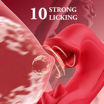 Vibrator Thrusting Dildo For Women – Rose Toy Dildos G Spot Rabbit Vibrators Sex Toys With Oscillating Nubs 10 Vibration Modes & Tongue Licking, Adult Sex Toy For Women Couples(Rose Red)