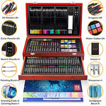 150-Piece Deluxe Art Set with Wooden Case, Coloring Book & Sketch Pads