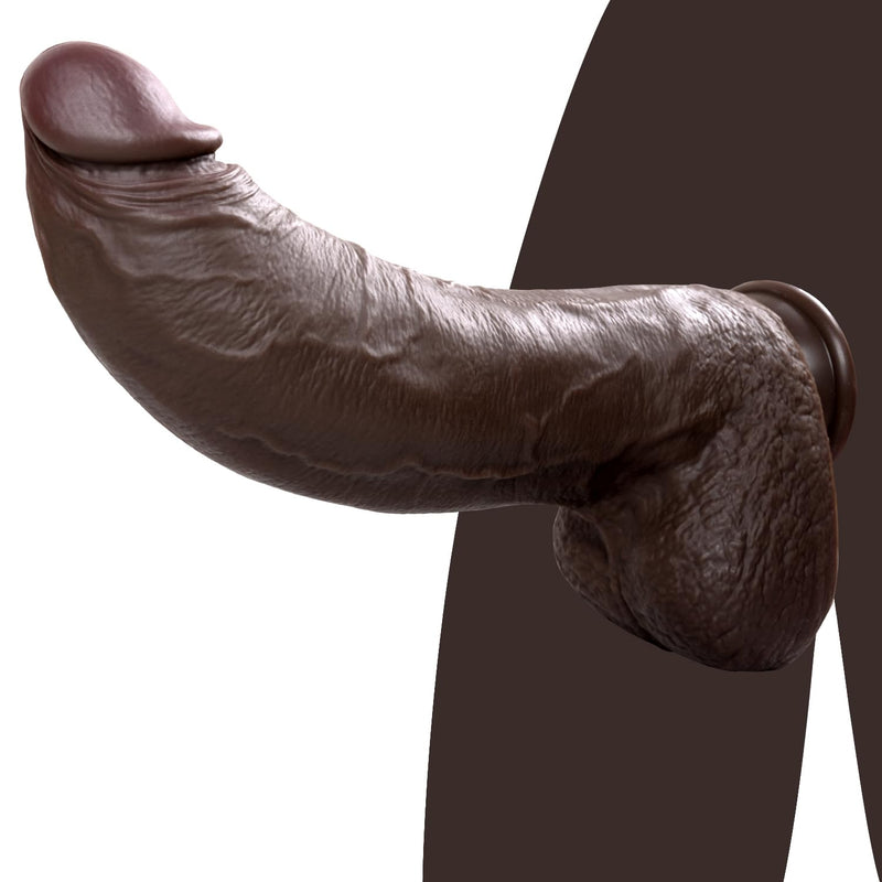 11.6In Huge Thick Big Black Dildo, 2.67'' Diameter Realistic Bbc Curved Dildo, Soft Dual Density Giant Silicone Dildos, Xxl Massive Dildos, Big Size Adult Sex Toys For Women Men Gay