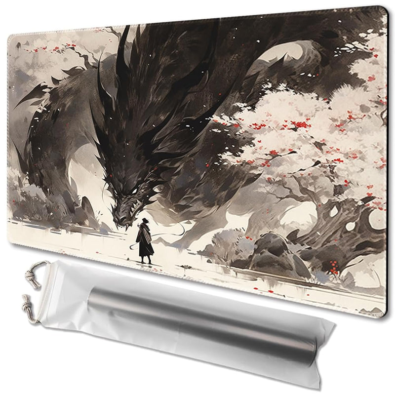 Mtg Playmat Size 24X14In Free Storage Bags Non Slip Backing, Ideal For Card