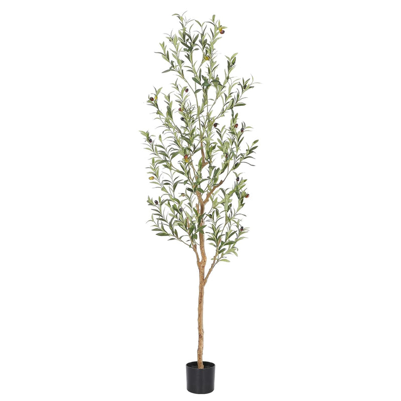 Faux Olive Tree 6Ft,Olive Trees Artificial Indoor With Natural Wood Trunk And
