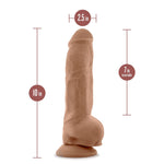 Blush Au Naturel Big Boy Mocha - 10" Dildo W/Balls - 2.5" Wide Realistic Cock W/Dual Density - Suction Cup Strap-On Compatible - Ultra Soft Deep Penetration Penis Adult Sex Toy For Women Men Couples