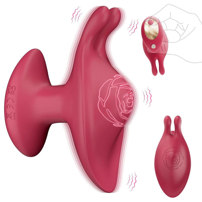 Clitoral Vibrator Rose Sex Toys - Mini Rabbit Vibrator With 10 Vibrating Modes, Adult Toys Nipple Clit Massager Clitoris Vagina Stimulator, Waterproof Silicone Sex Toys For Women Female Pleasure