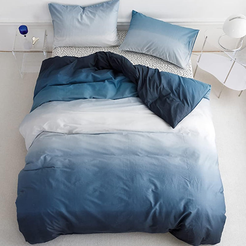 Blue White Gradient Comforter Sets Twin Solid Ocean Sea Blue Bedding Comforter