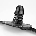 Fantasy Gags Muzzles Fetish Black Silicon Dildo Mouth Gag With Adjustable Leather Straps For Couples
