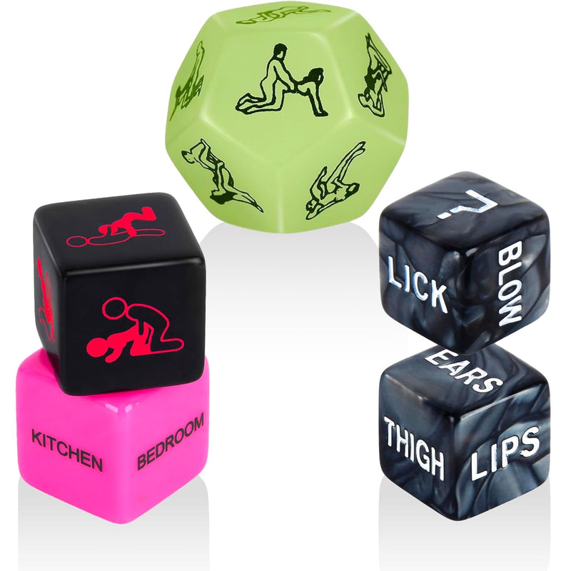 Date Night Dice Games 5 Pcs Game Dice, Couples Decision Dice For Romantic Ideas, Funny Naughty Valentine'S Day Gifts For Boyfriend Girlfriend Husband Or Wife Acrylic Position Dice