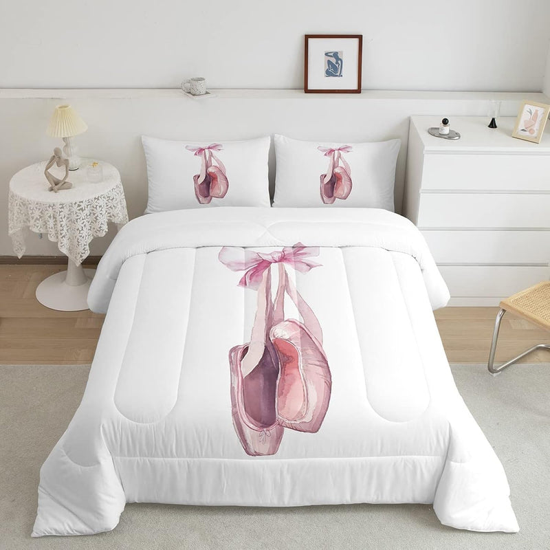 Ballet Shoes Comforter Set Ballet Theme Bedding Set For Kids Girls Women Adult