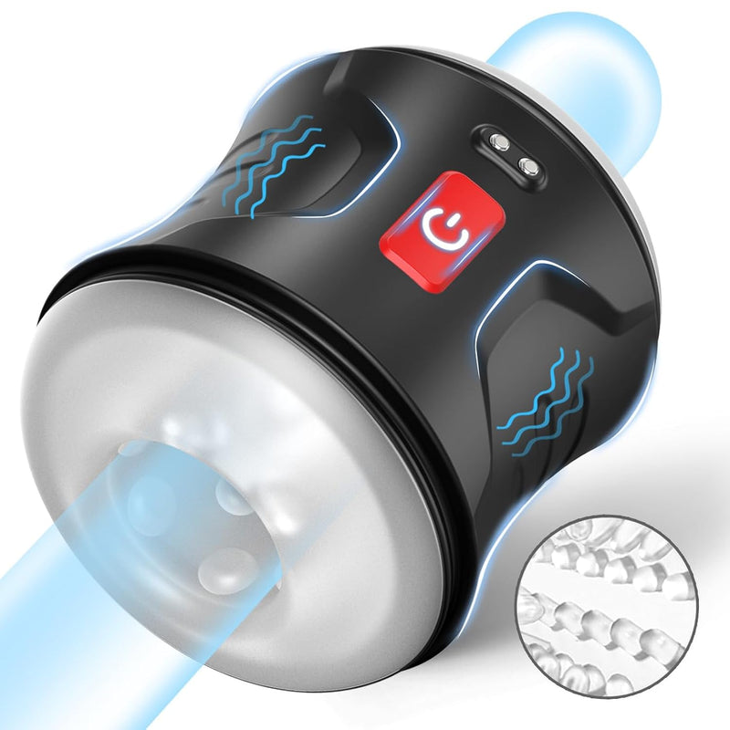 Sex Toys For Men, Dual Motors Automatic Male Masturbators Adult Toys With 12 Vibration Modes, Vibrating Toy Strokers Glans Trainer Stimulator, Mens Machine Masturbators Adult & Games(Black)