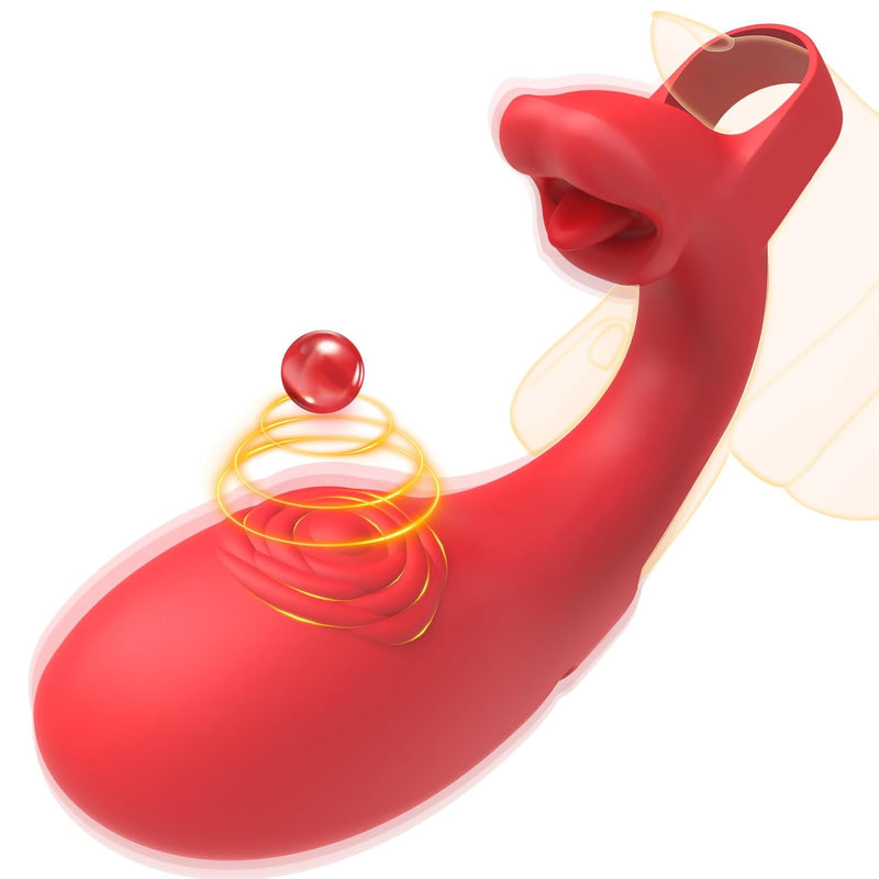 Finger Vibrator Rose Sex Toy, Tongue Licking Vibrator Clitoris G Spot Stimulation Adult Toy For Women With 10 Vibration, Sexual Pleasure Tools Nipple Toy Couple Sex Toy For Flirting