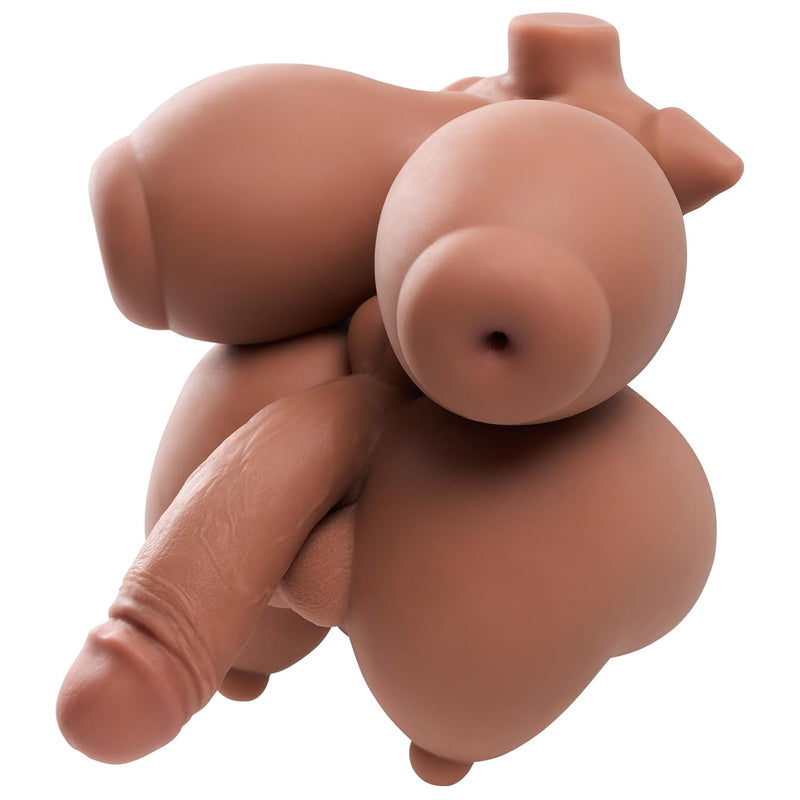 Shemale Sex Doll Torso Realistic Big Dildo With 5 Holes Insertable Masturbator, 5 In 1 Transsexual Sex Dolls Penetrable Nipples And Tight Vaginal Anal Breast Adult Sex Toy Men Women Couple Sex Toys