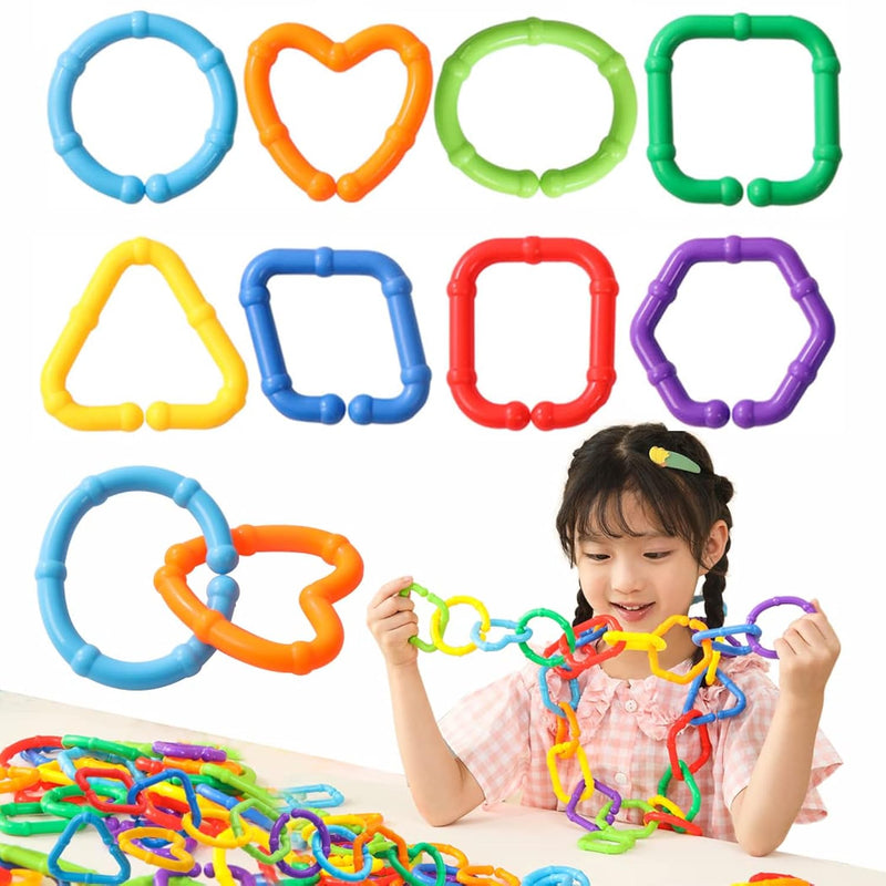 50Pcs Baby Rings Toy Links Plastic Babies Teething Ring Attach Baby Toys To