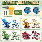 Dinosaur Toys For 3 4 5 6 7 Year Old Boy, Take Apart Dinosaur Toys For Kid 3-5 5-7 Building Toy With Electric Drill, Learning Educational Stem Construction Toy Christmas Birthday Gift Boy Girl
